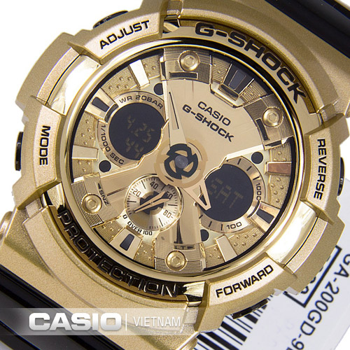 Đồng hồ Casio G-Shock GA-200GD-9B2 Mặt kính khoáng sáng bóng chịu lực